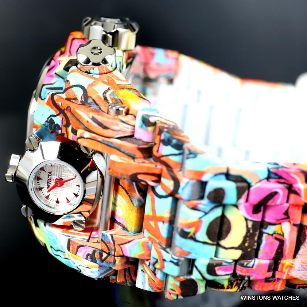 Invicta Reserve Bolt Zeus Magnum Graffiti Steel Red Swiss Mvt Watch 52mm New