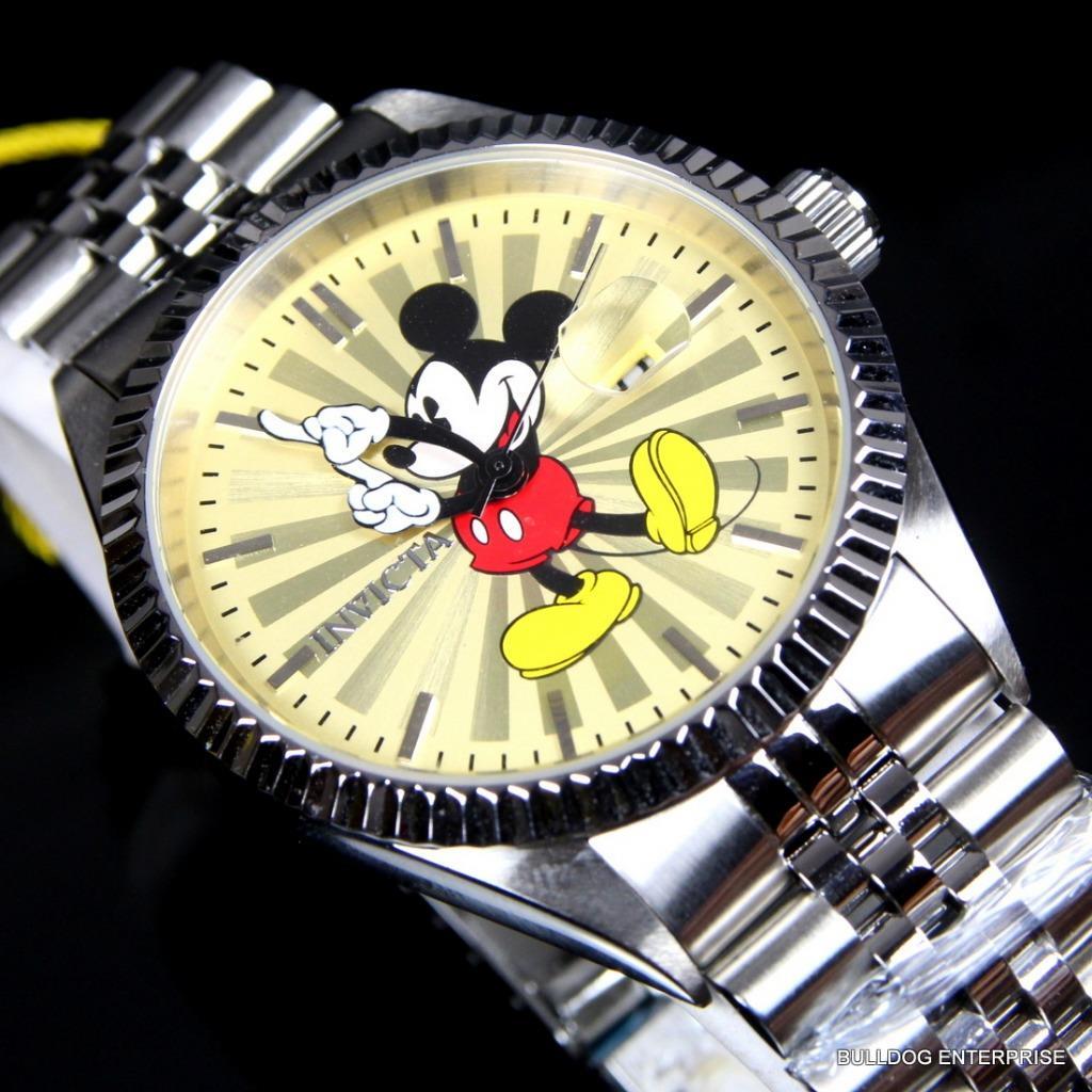 Invicta Disney Mickey Mouse Stainless Steel Champagne Limited Edition Watch New