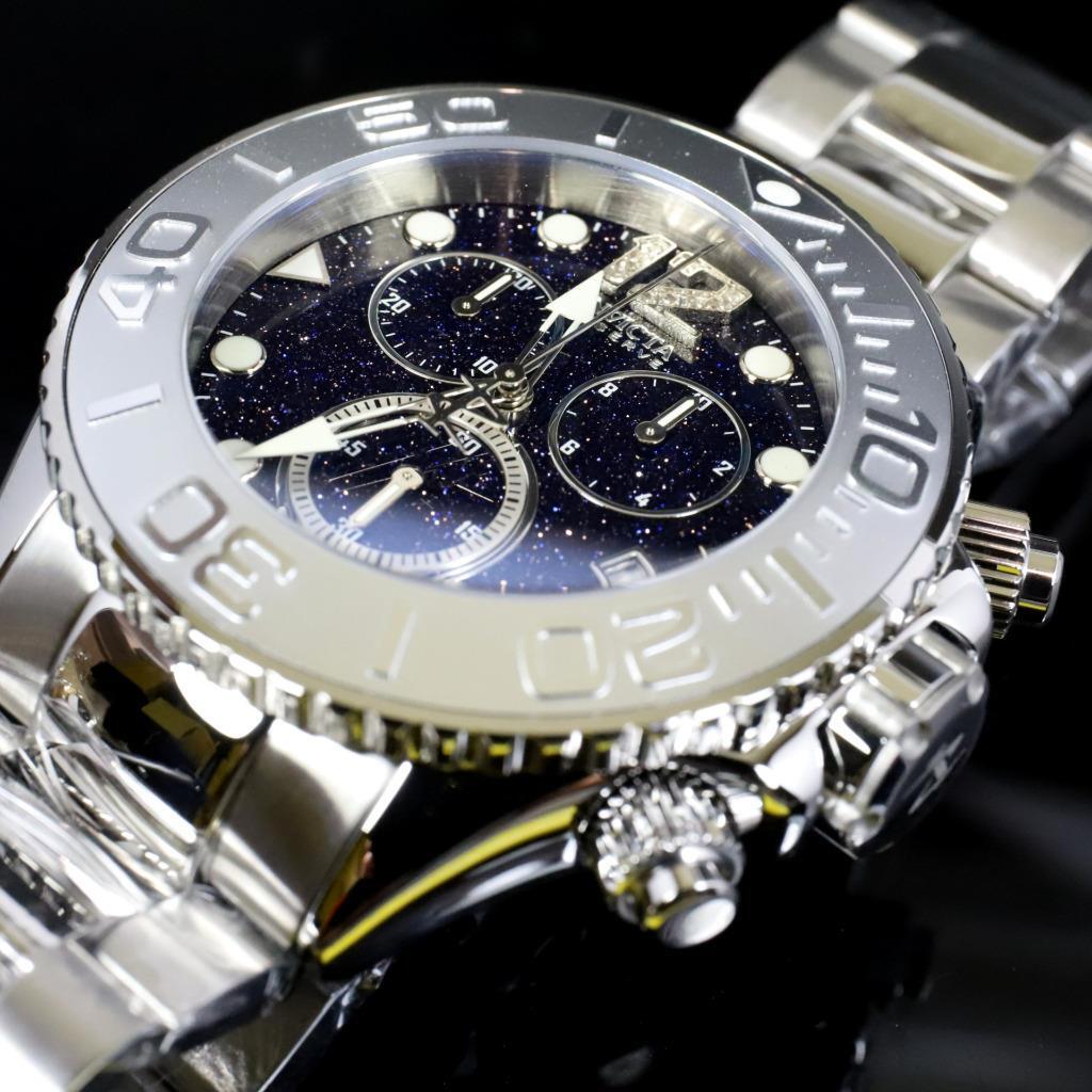 Invicta Masterpiece Reserve Grand Diver Blue Sand Stone Diamond Swiss ETA Watch