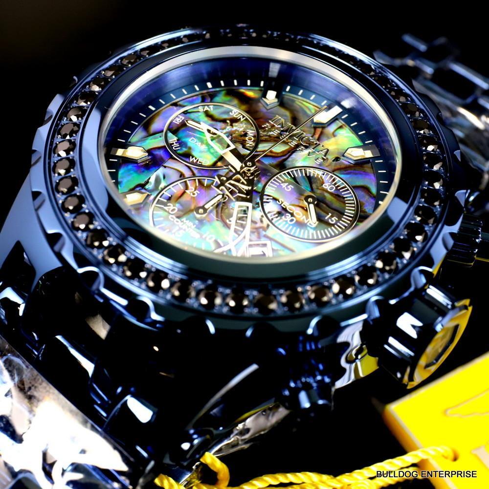 Invicta Reserve Subaqua Specialty 4.14 CTW Black Spinel Abalone Blue Watch New