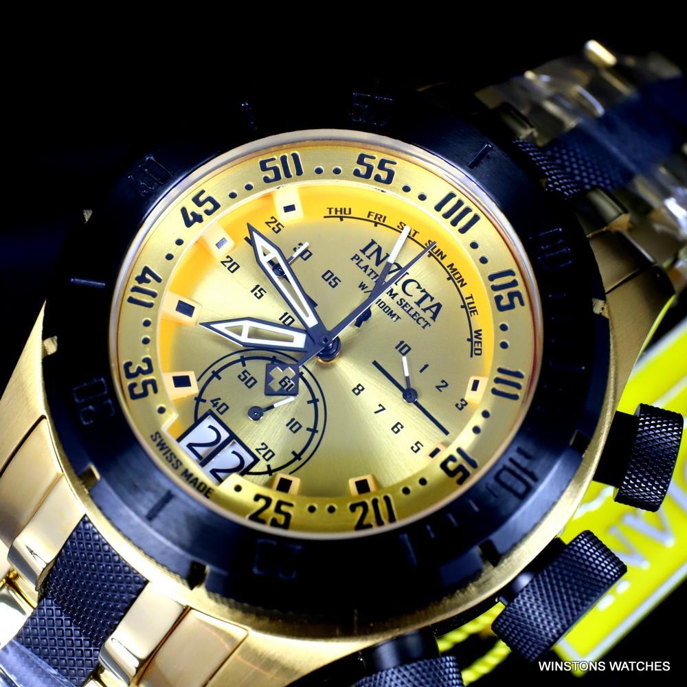 Invicta Platinum Select Coalition Forces Swiss Made Gold Plated Watch 50mm New