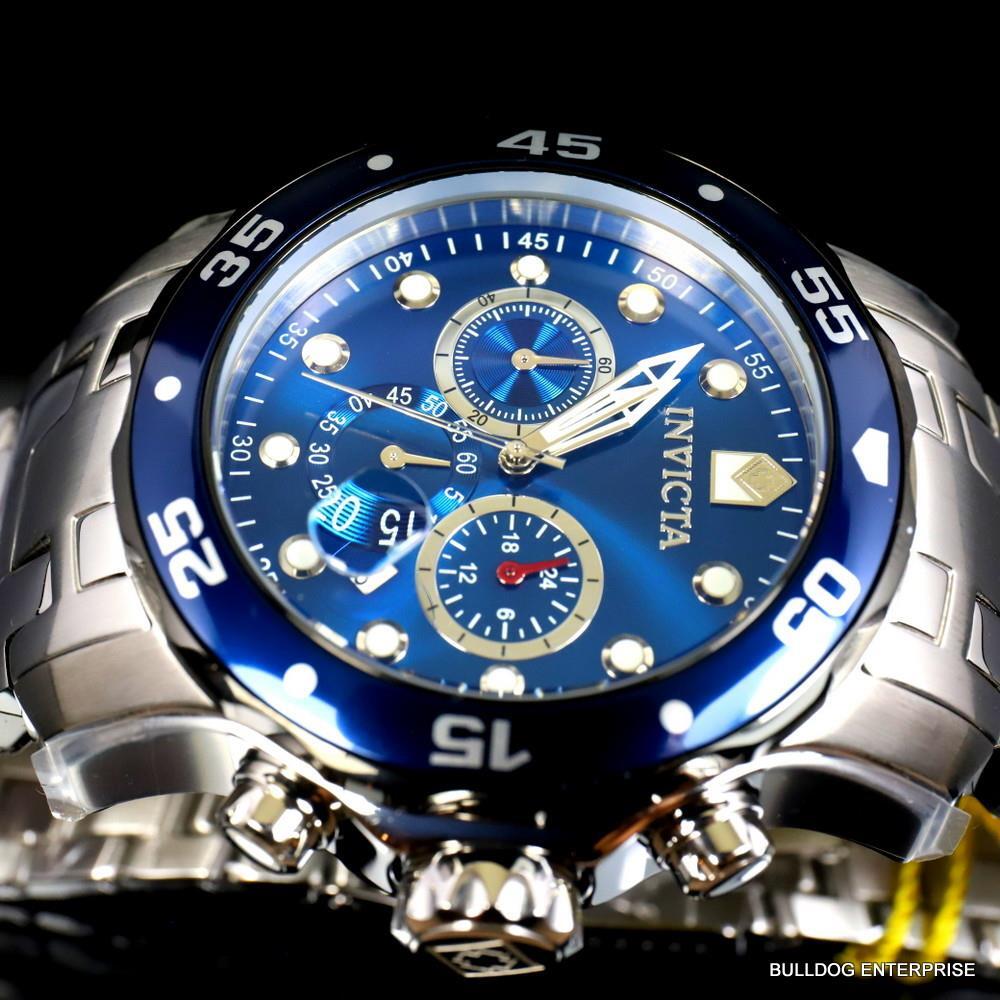 Invicta Pro Diver Scuba Chronograph 48mm Stainless Steel Bracelet Blue Watch New