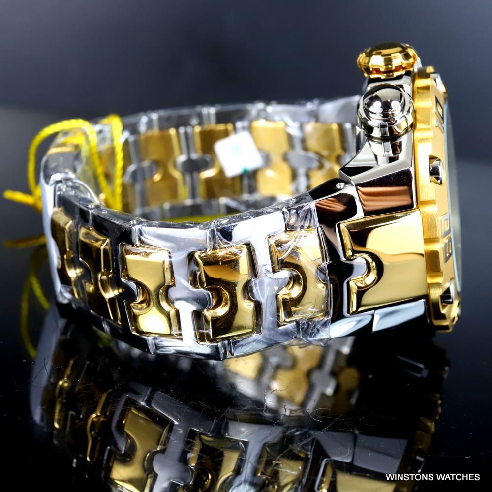 Invicta Excursion High Polish Gold Two Tone Steel Swiss Mvt 57mm Blue Watch New