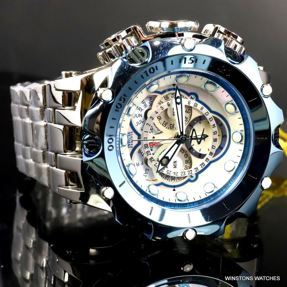 Invicta Reserve Venom Fusian Hybrid Swiss Master Calendar Steel White Watch New
