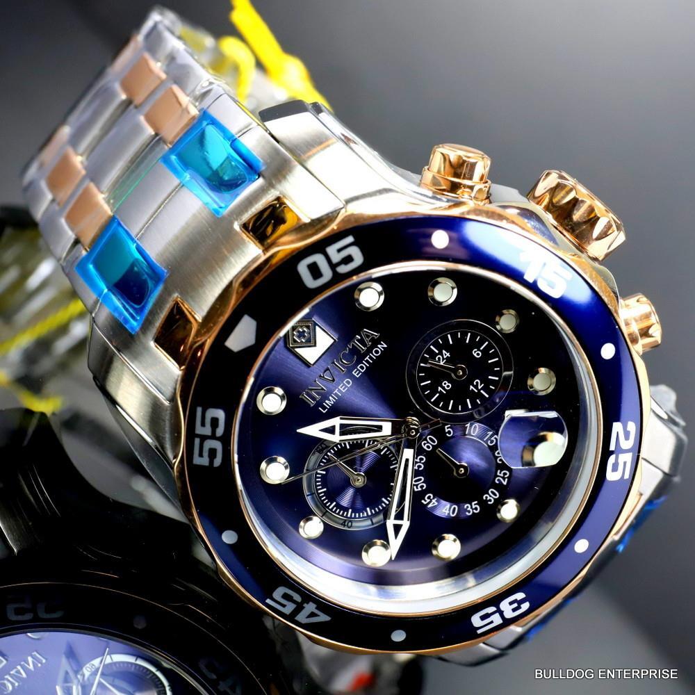 Invicta Pro Diver Scuba Limited Edition Chronograph 48mm Steel Blue Watch New