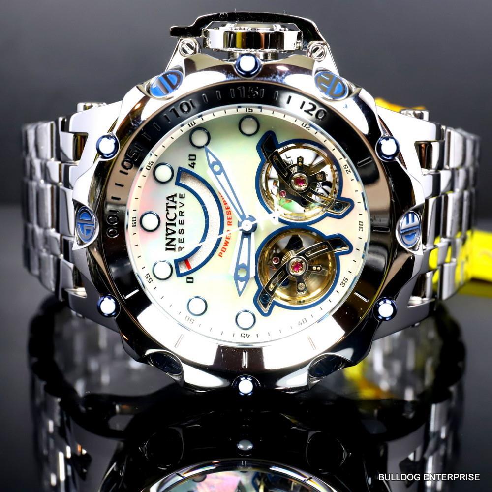 Invicta Reserve Venom Fusion Double Open Heart Automatic Steel MOP Watch New