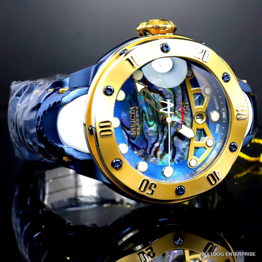 Invicta Reserve Kraken Swiss R150 Automatic Abalone Blue Steel Watch 52mm New