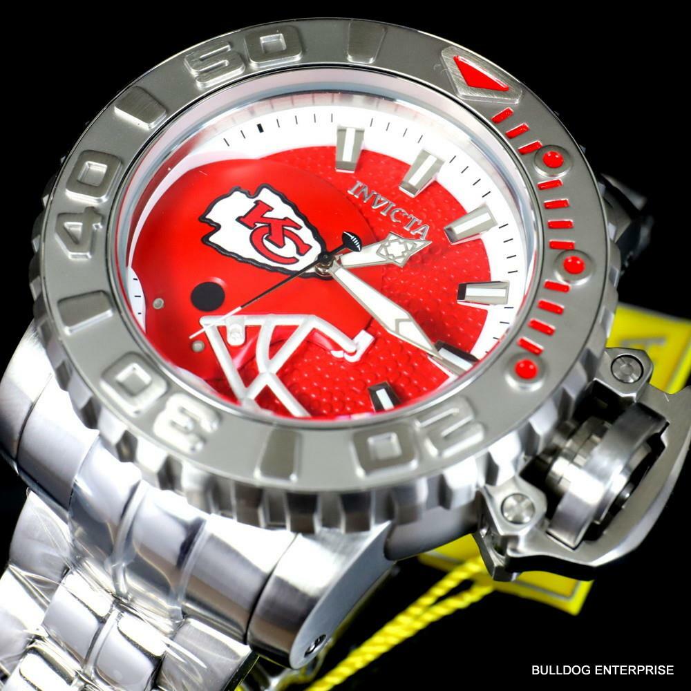 Invicta Sea Hunter Gen II NFL Kansas City Chiefs 70mm Steel Automatic Watch New