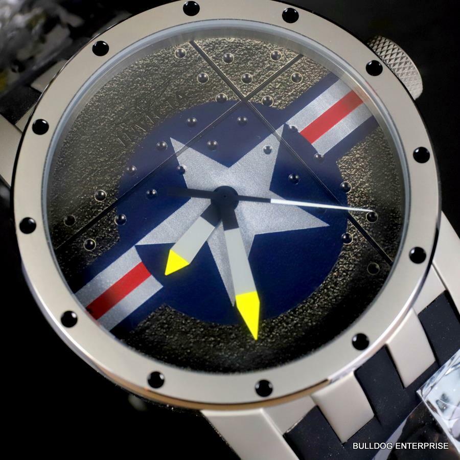 Invicta DNA Bomber Fighter Plane 46mm Gray Black Silicone Titanium Watch New