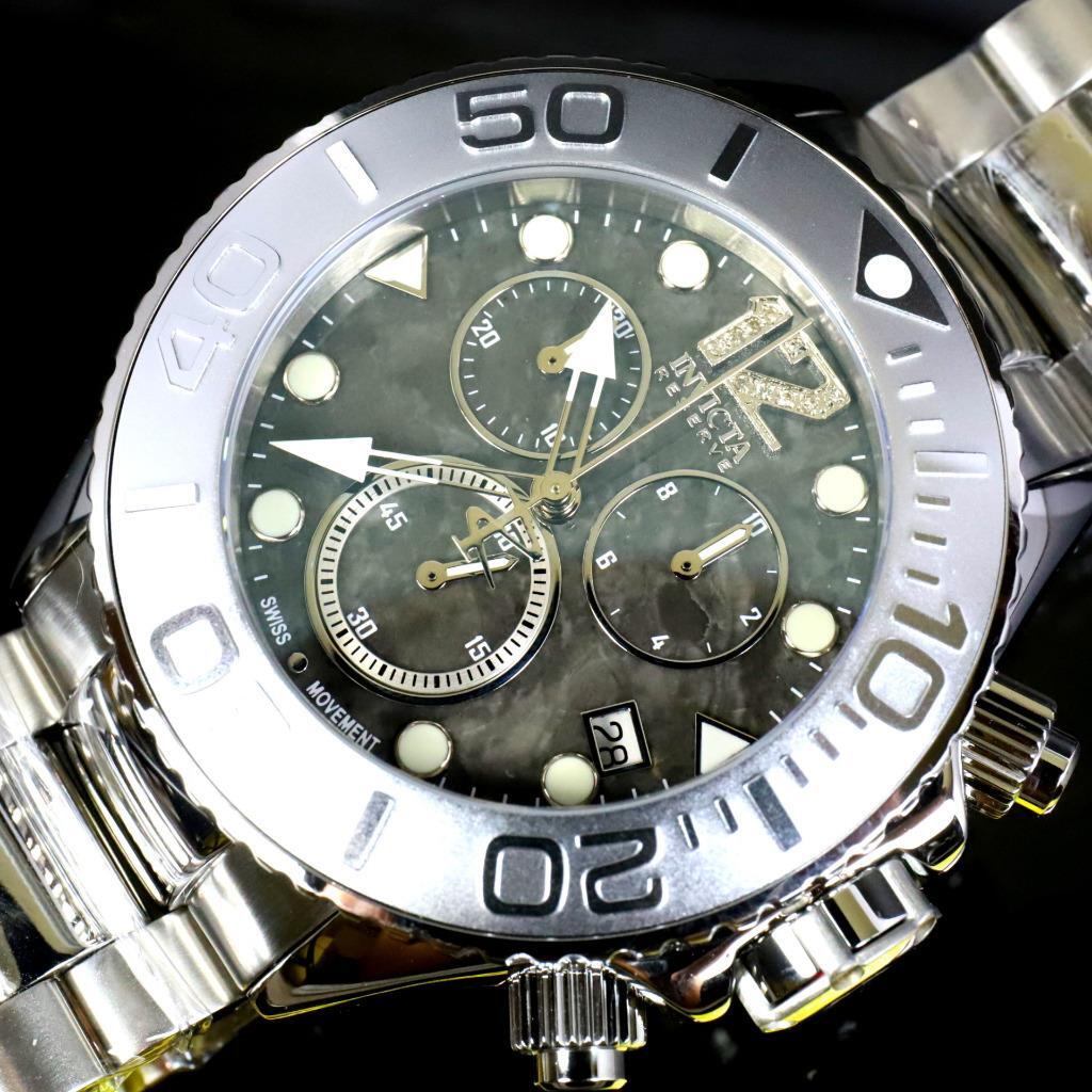 Invicta Masterpiece Reserve Grand Diver Black Marble Diamond Swiss ETA Watch