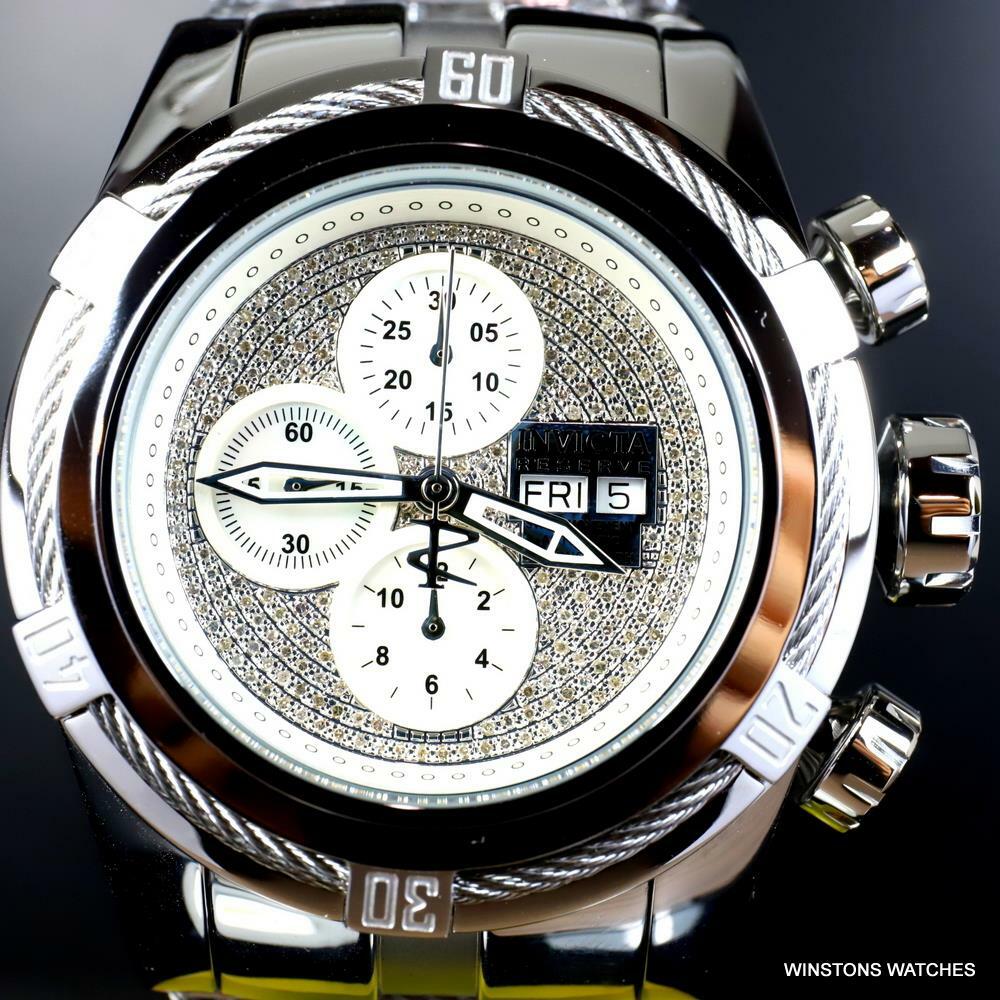 Invicta Reserve Bolt Zeus Diamond Swiss Automatic SW500 Mvt Steel Watch 52mm New
