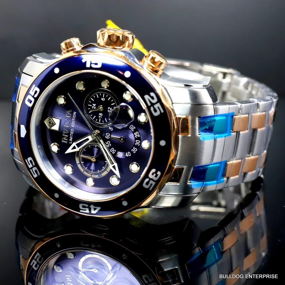 Invicta Pro Diver Scuba Limited Edition Chronograph 48mm Steel Blue Watch New