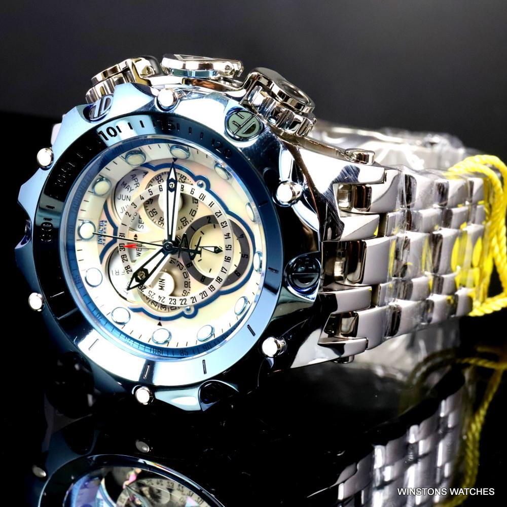 Invicta Reserve Venom Fusian Hybrid Swiss Master Calendar Steel White Watch New