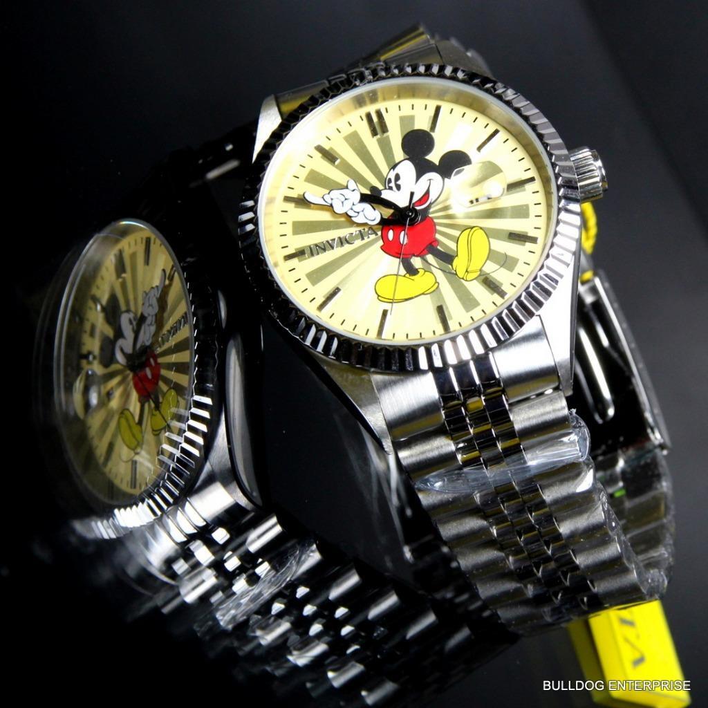 Invicta Disney Mickey Mouse Stainless Steel Champagne Limited Edition Watch New
