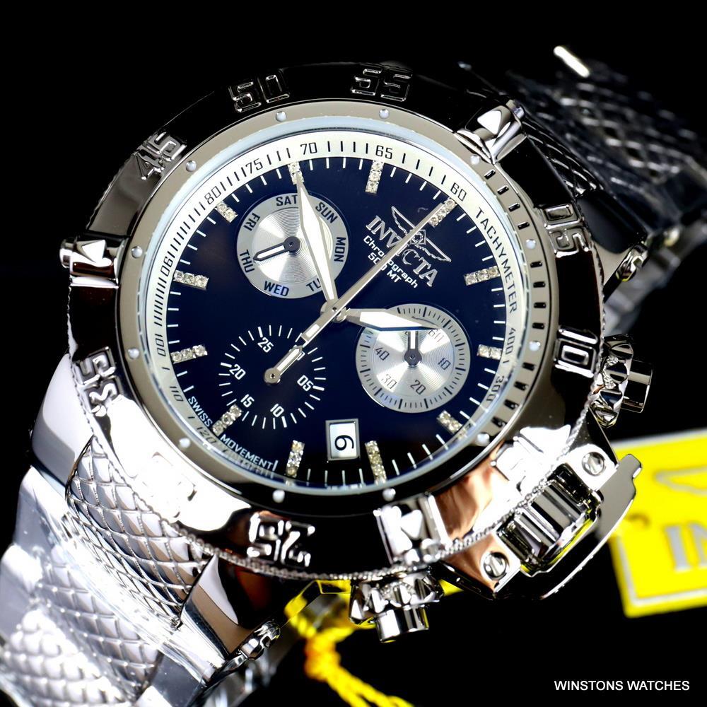 Invicta Subaqua Noma III Diamond High Polished Steel 50mm Swiss Mvt Watch New