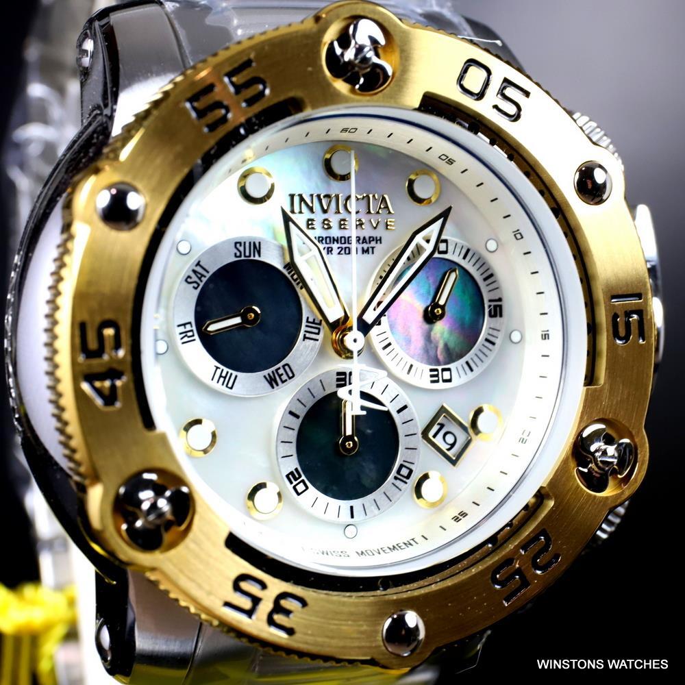 Invicta Reserve Sea Hunter Propeller Swiss Mvt Steel White MOP Watch 52mm New