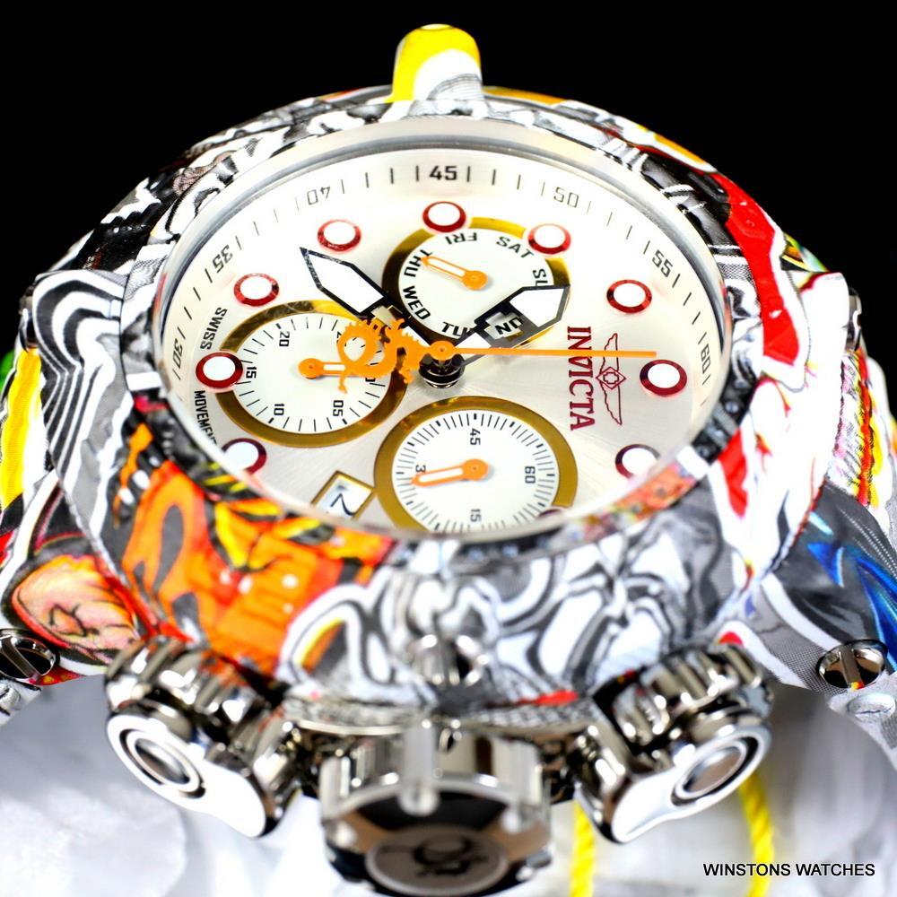 Invicta The Subaqua Graffiti Steel Hydroplated Bracelet Swiss Mvt Watch 50mm New