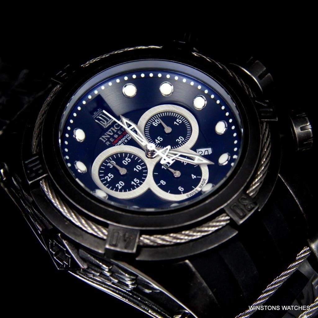 Invicta JT Reserve Bolt Zeus Swiss Made Chrono 52mm Black Distressed Watch New