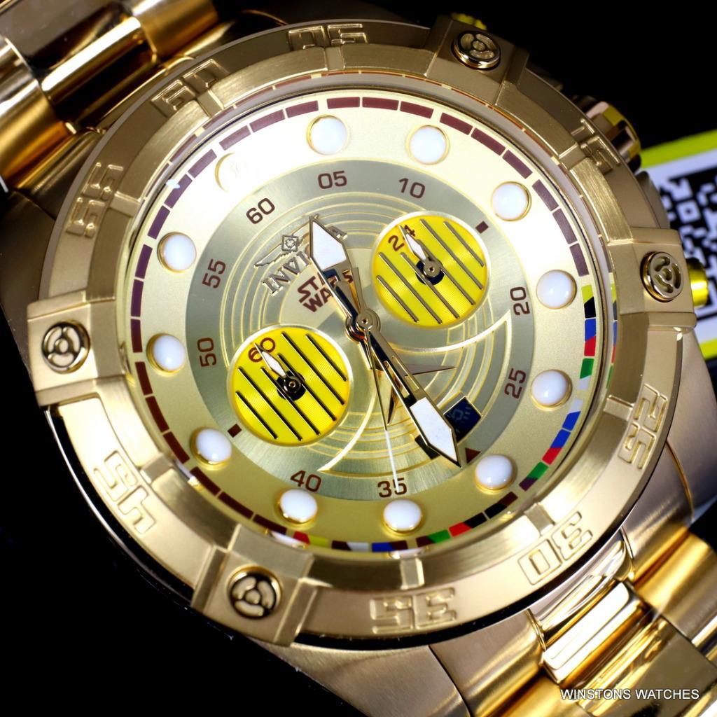 Invicta Star Wars C-3PO Gold Plated Steel Chronograph 52mm Limited Edition New