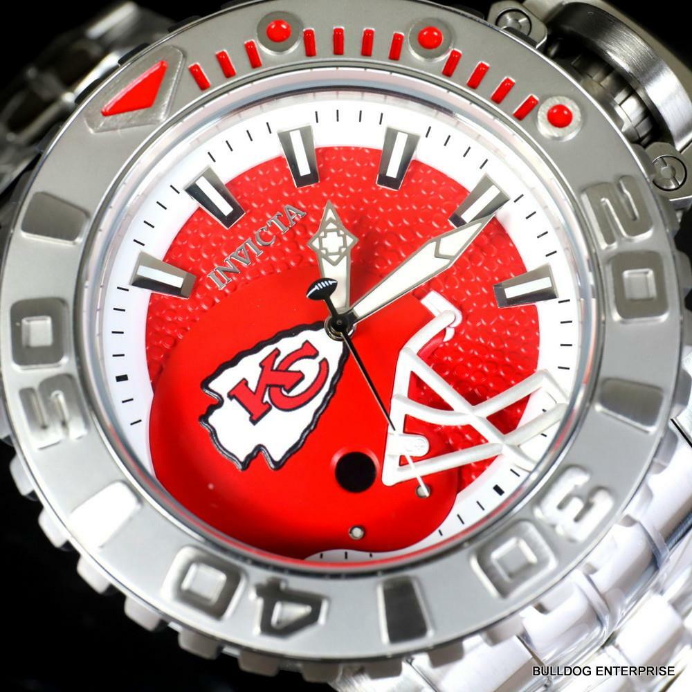 Invicta Sea Hunter Gen II NFL Kansas City Chiefs 70mm Steel Automatic Watch New