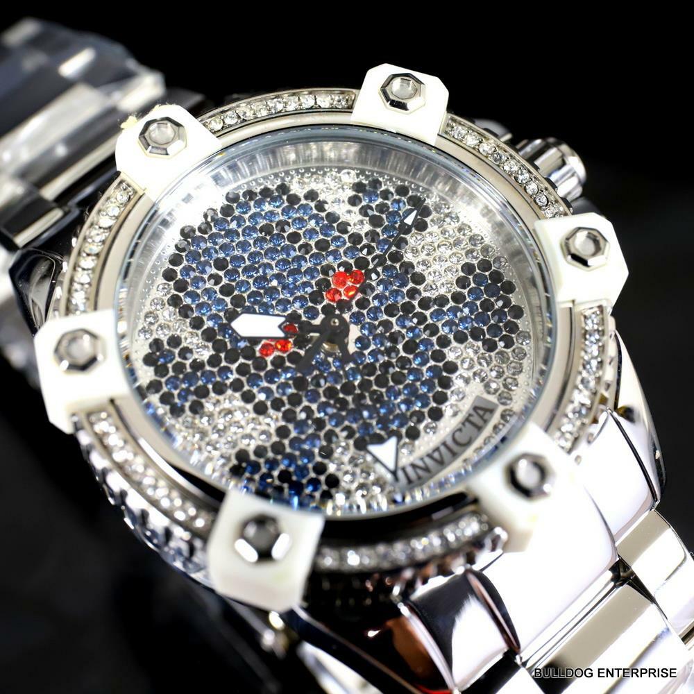 Womens Invicta Octane Skull Sparkling Crystal Stainless Steel 38mm Watch New
