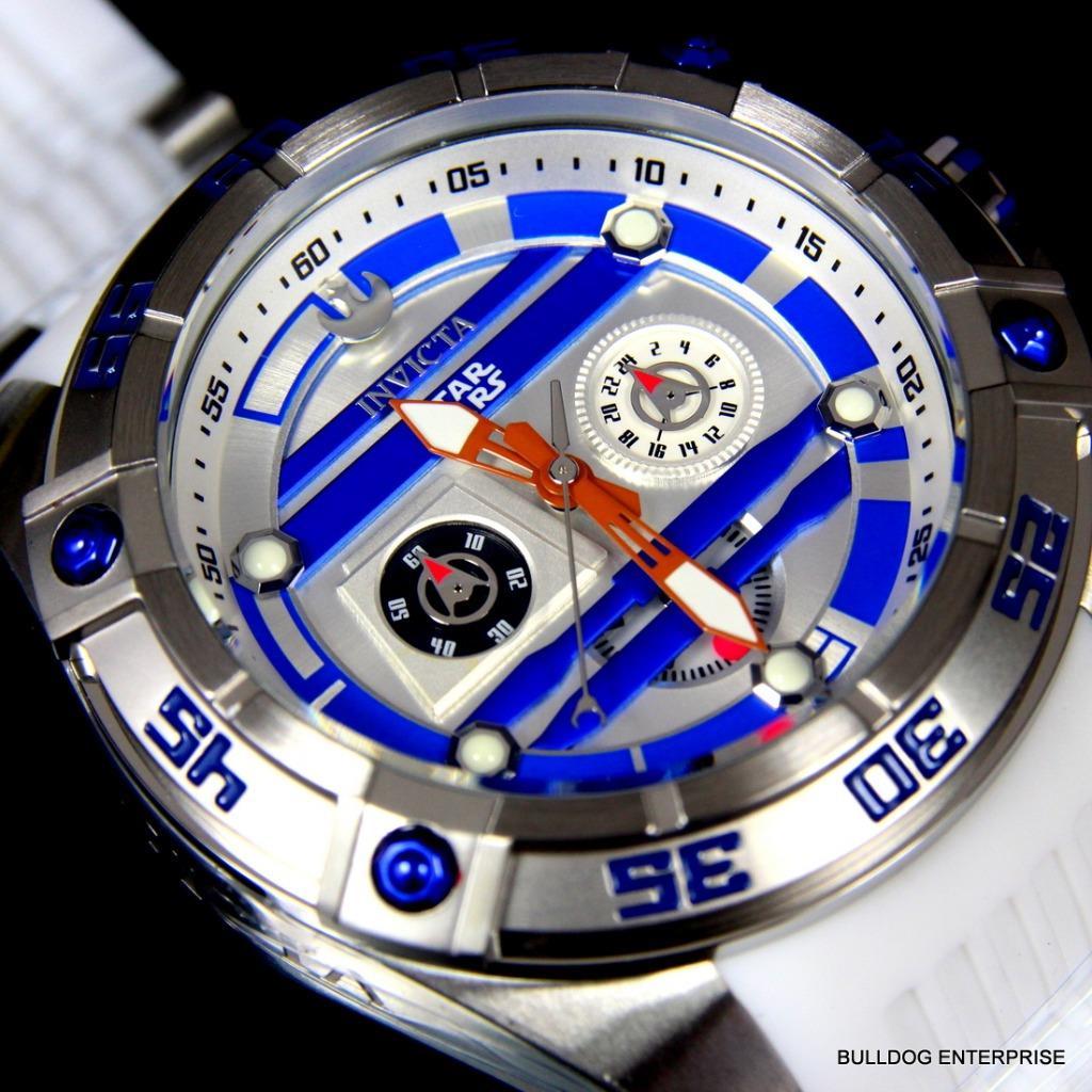 Invicta R2D2 Star Wars Chronograph Limited Edition White 52mm Silicone Watch New