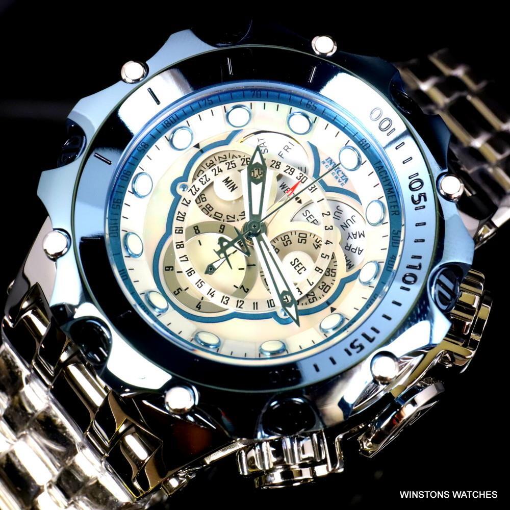 Invicta Reserve Venom Fusian Hybrid Swiss Master Calendar Steel White Watch New