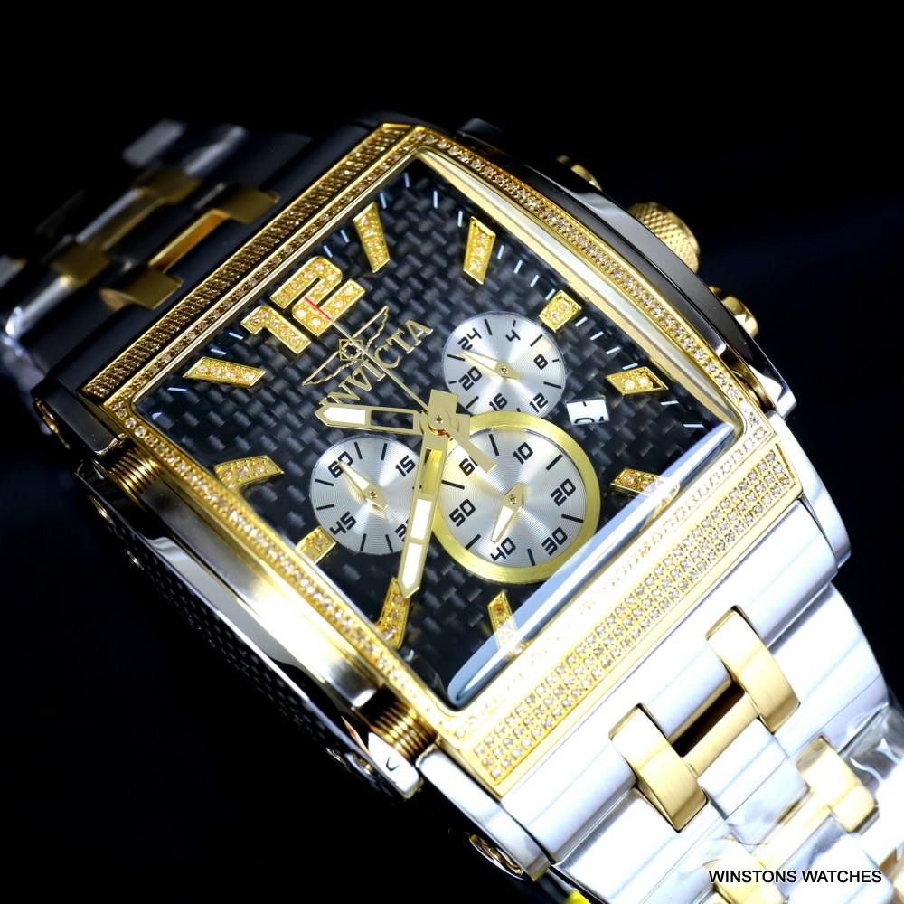 Invicta Speedway The Beast 1.47 CTW Diamond Two Tone Steel Black 47mm Watch New