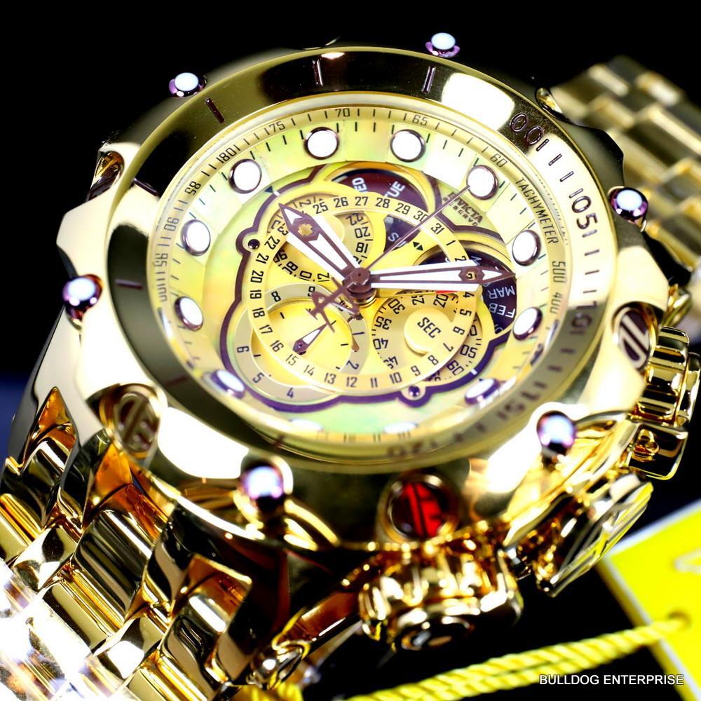 Invicta Reserve Venom Fusion Gold Label 52mm Swiss Master Calendar Watch New