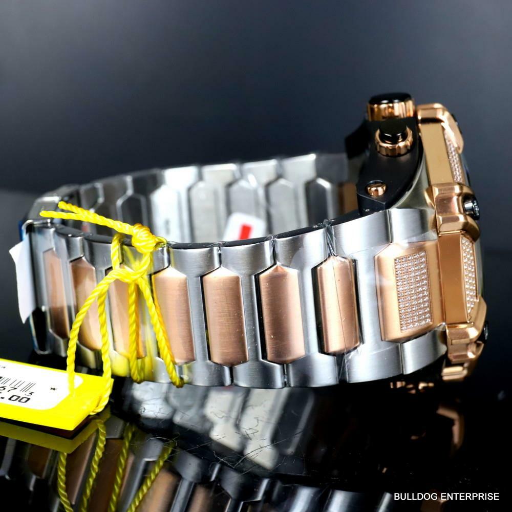 Invicta Shaq Bolt 1.4CTW Diamond Steel Swiss Mvt Rose Gold 2 Tone Watch 60mm New