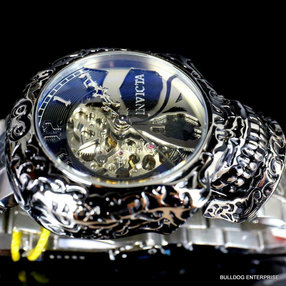 Invicta Artist Skull Automatic Skeletonized Stainless Steel 50mm Watch New