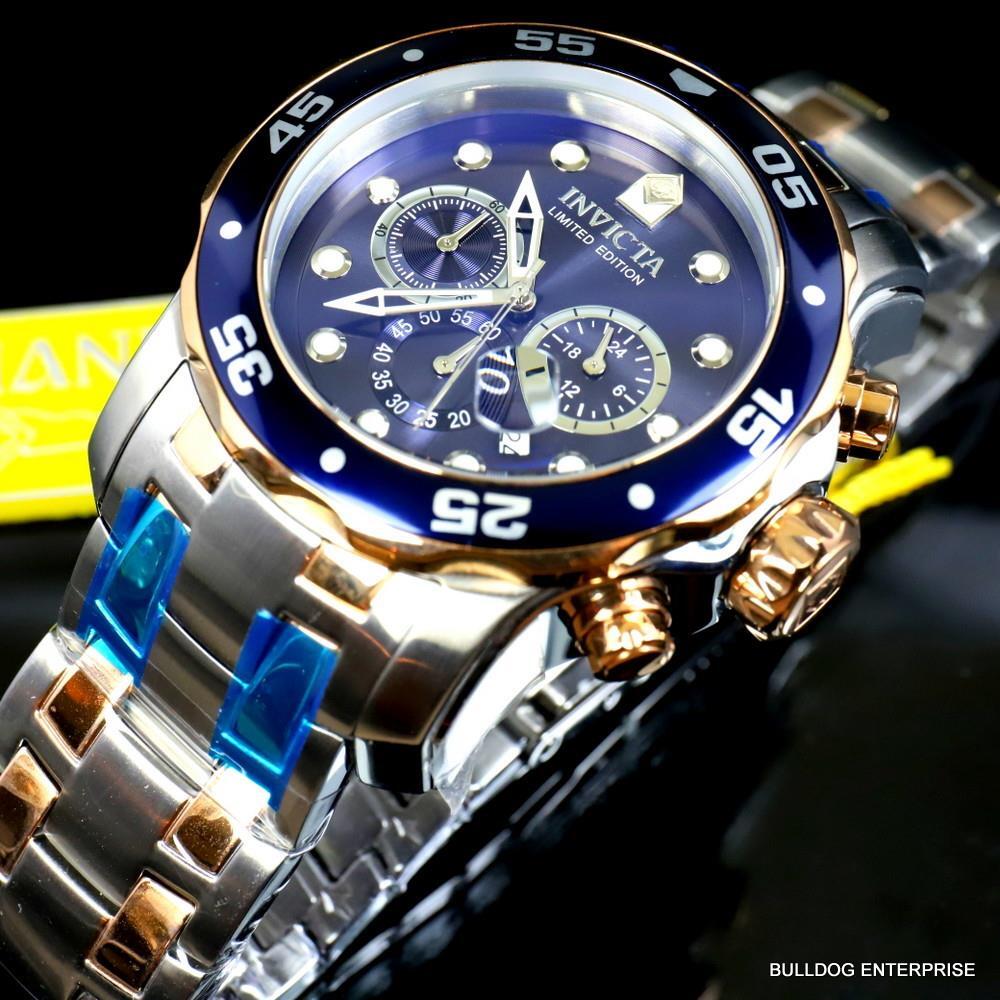 Invicta Pro Diver Scuba Limited Edition Chronograph 48mm Steel Blue Watch New