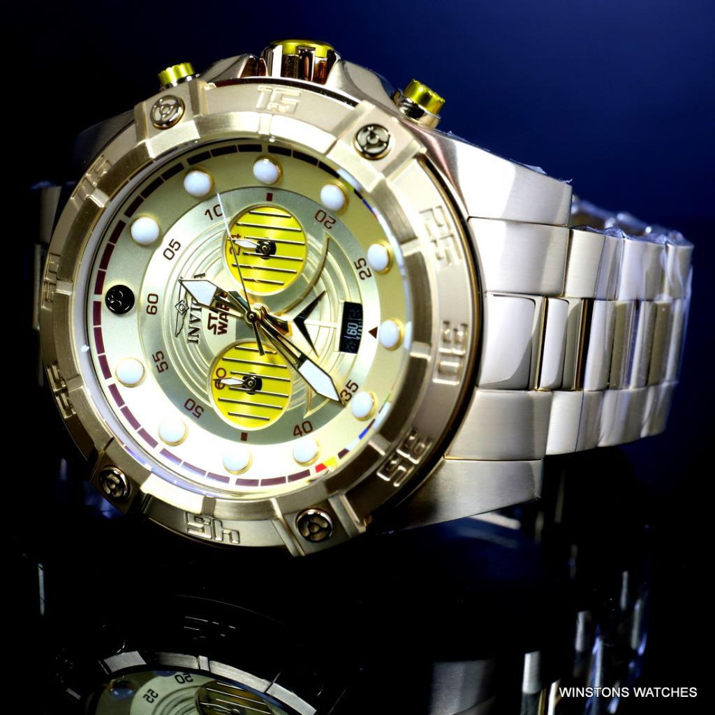 Invicta Star Wars C-3PO Gold Plated Steel Chronograph 52mm Limited Edition New