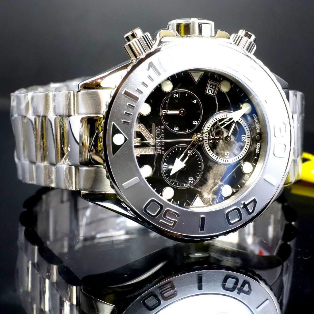 Invicta Masterpiece Reserve Grand Diver Black Marble Diamond Swiss ETA Watch