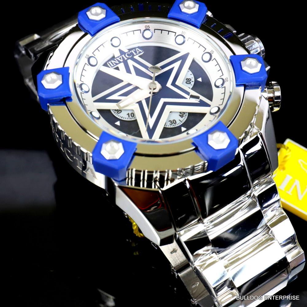 Invicta NFL Dallas Cowboys Grand Octane 63mm Stainless Steel Chrono Watch New