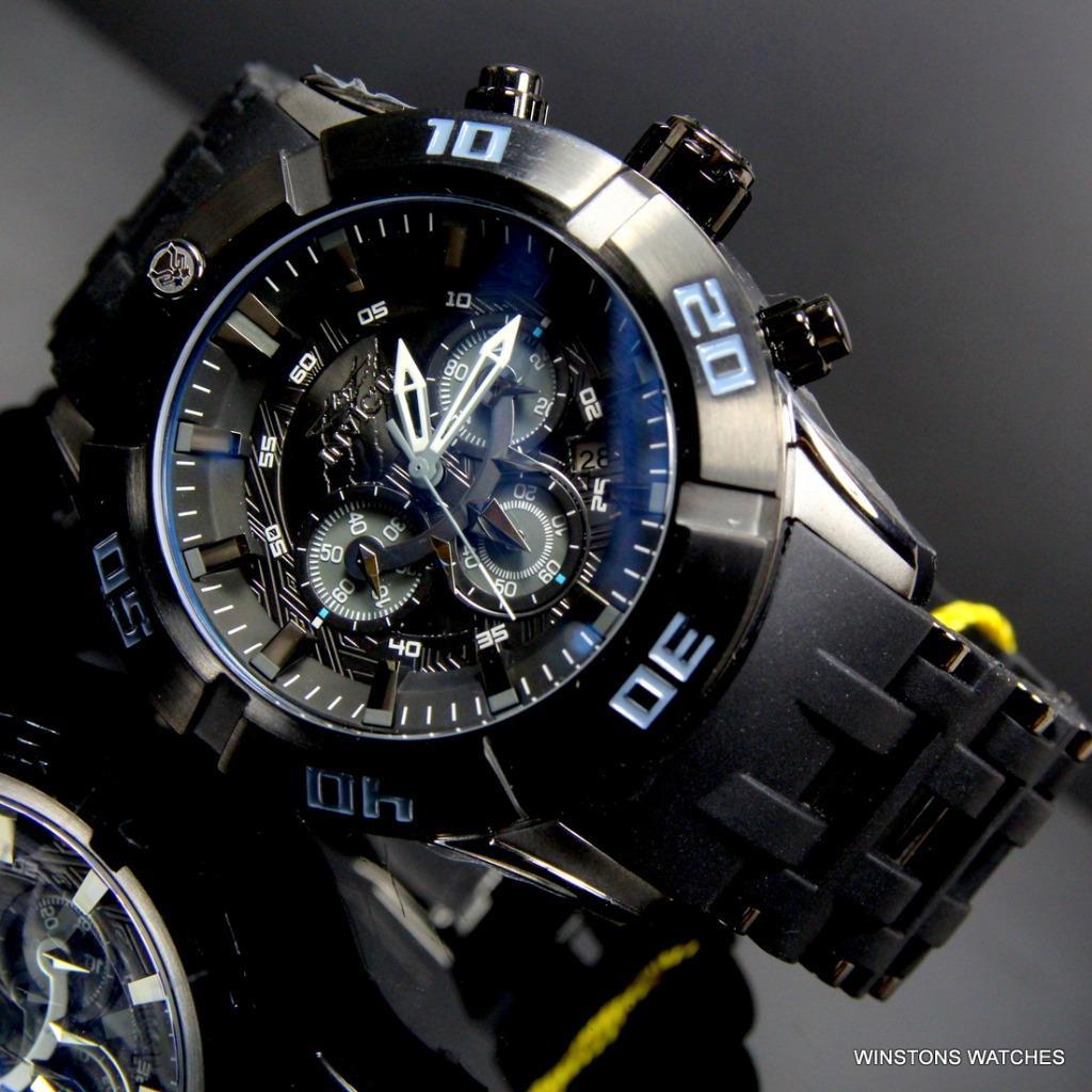 Men's Invicta Marvel Black Panther Sea Spider Sport 50mm Chronograph Watch New