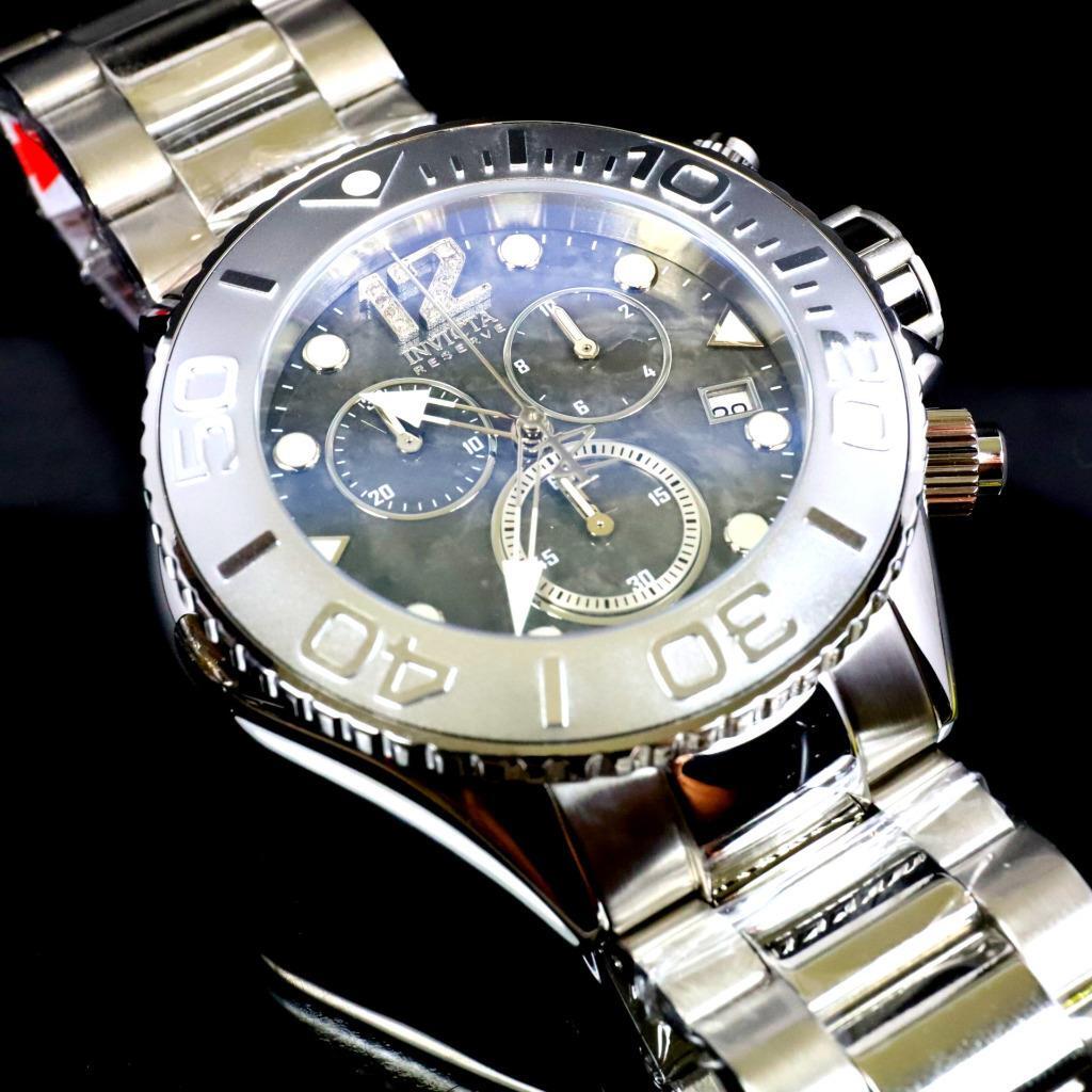 Invicta Masterpiece Reserve Grand Diver Black Marble Diamond Swiss ETA Watch