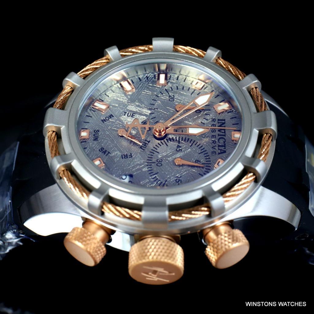 Invicta Reserve Bolt Muonionalusta Meteorite 40mm Gold Tone Swiss Mvt Watch New