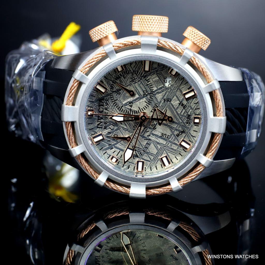 Invicta Reserve Bolt Muonionalusta Meteorite 40mm Gold Tone Swiss Mvt Watch New