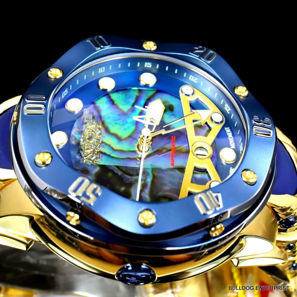 Invicta Reserve Kraken Swiss R150 Automatic Abalone Gold Plated Watch 52mm New