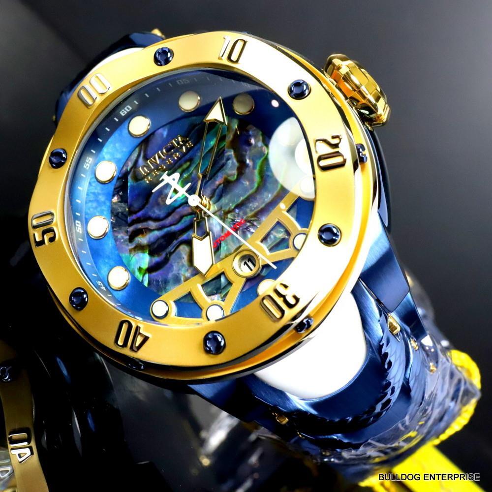 Invicta Reserve Kraken Swiss R150 Automatic Abalone Blue Steel Watch 52mm New