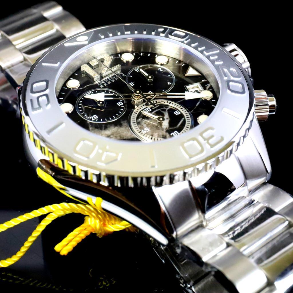 Invicta Masterpiece Reserve Grand Diver Black Marble Diamond Swiss ETA Watch