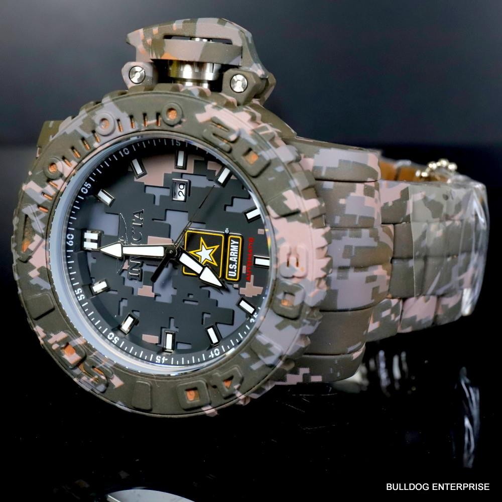 Invicta Sea Hunter Army Hydroplated Camouflage Steel 58mm Automatic Watch New