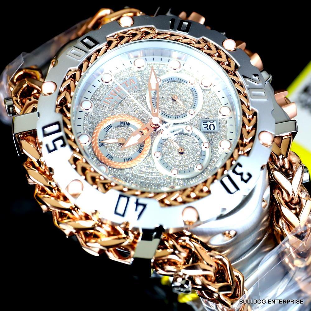 Invicta Reserve Gladiator 1.17CTW Diamond 2 Tone Rose Steel Swiss 61mm Watch New