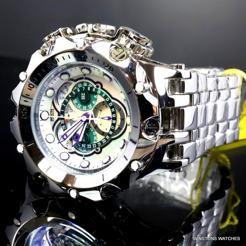 Invicta Reserve Venom Fusian Hybrid Swiss Master Calendar Steel Green Watch New