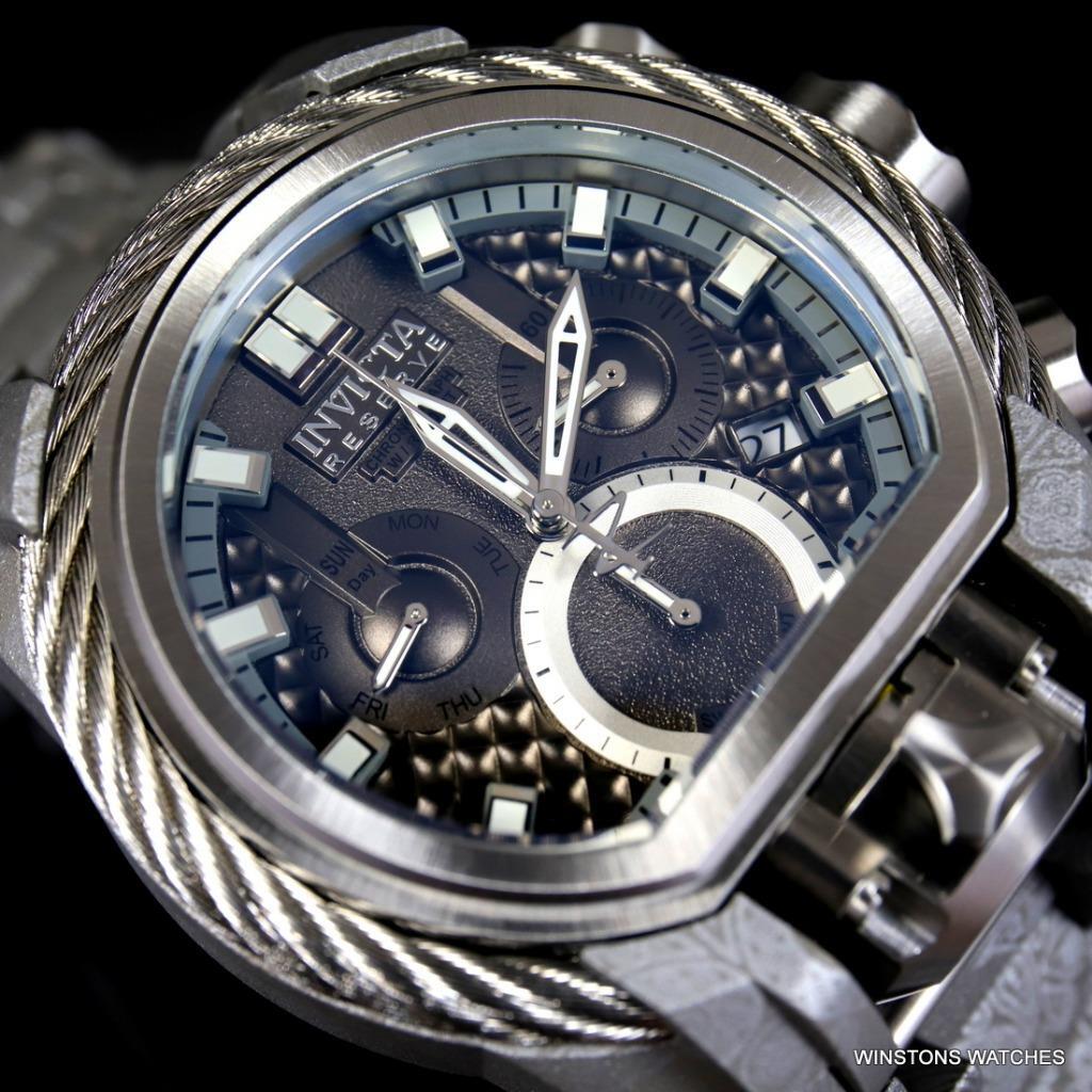 Invicta Reserve Bolt Zeus Magnum Hydroplated Gray Steel 52mm Swiss Mvt Watch New