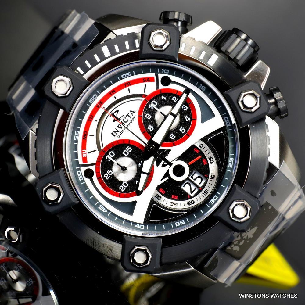 Invicta Reserve Grand Octane 63mm Steel Swiss Mvt Chronograph Black Watch New