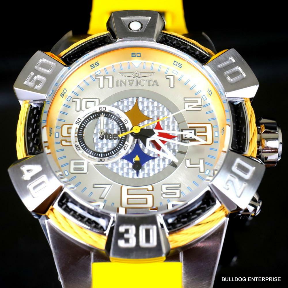 Invicta NFL Pittsburgh Steelers Bolt Next Gen Chronograph Red Watch 52mm New