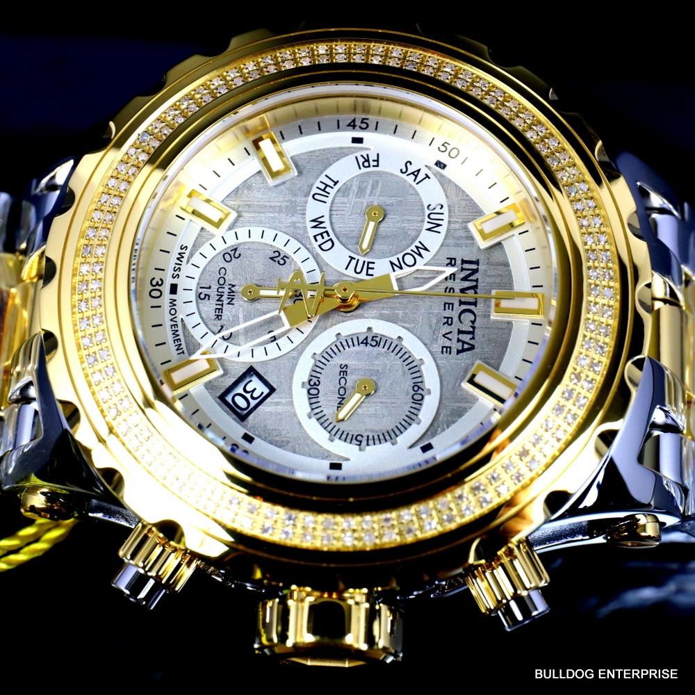 Invicta Reserve Subaqua Specialty Swiss 2 Tone Steel Meteorite Diamond Watch New