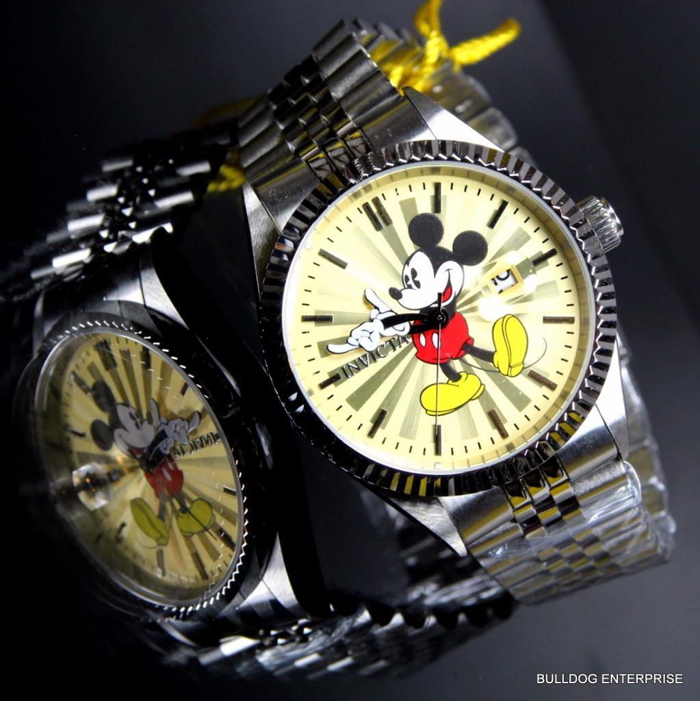 Invicta Disney Mickey Mouse Stainless Steel Champagne Limited Edition Watch New